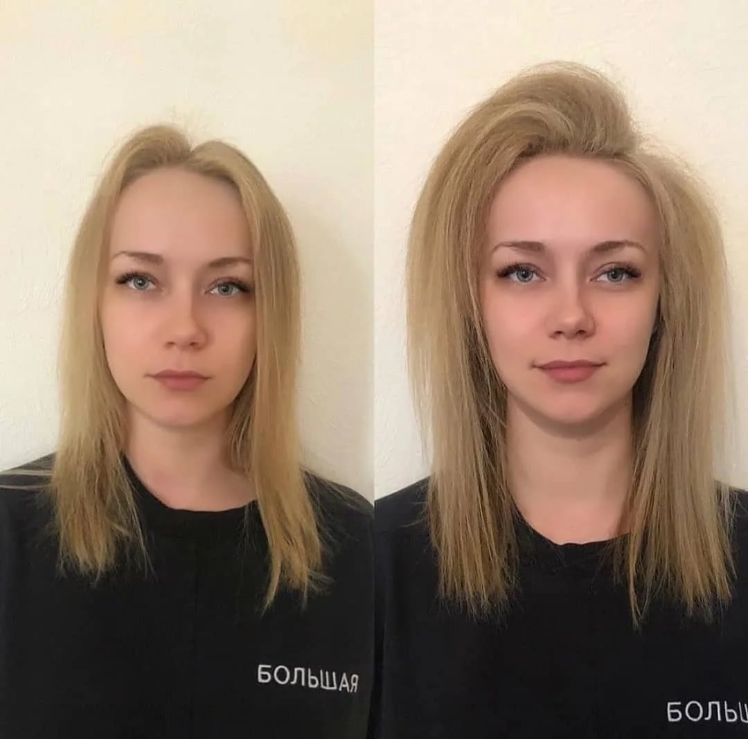 Гофрирование волос фото до и после