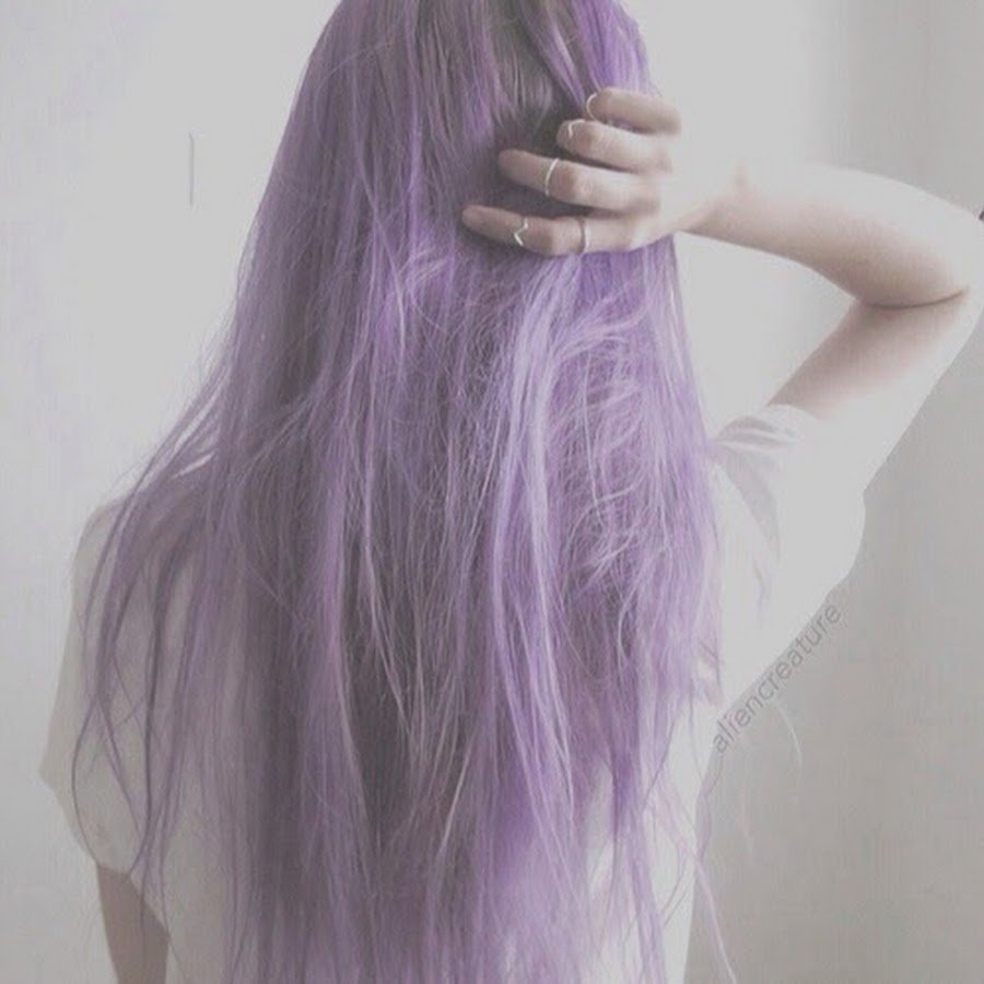 Фиолетовые концы волос