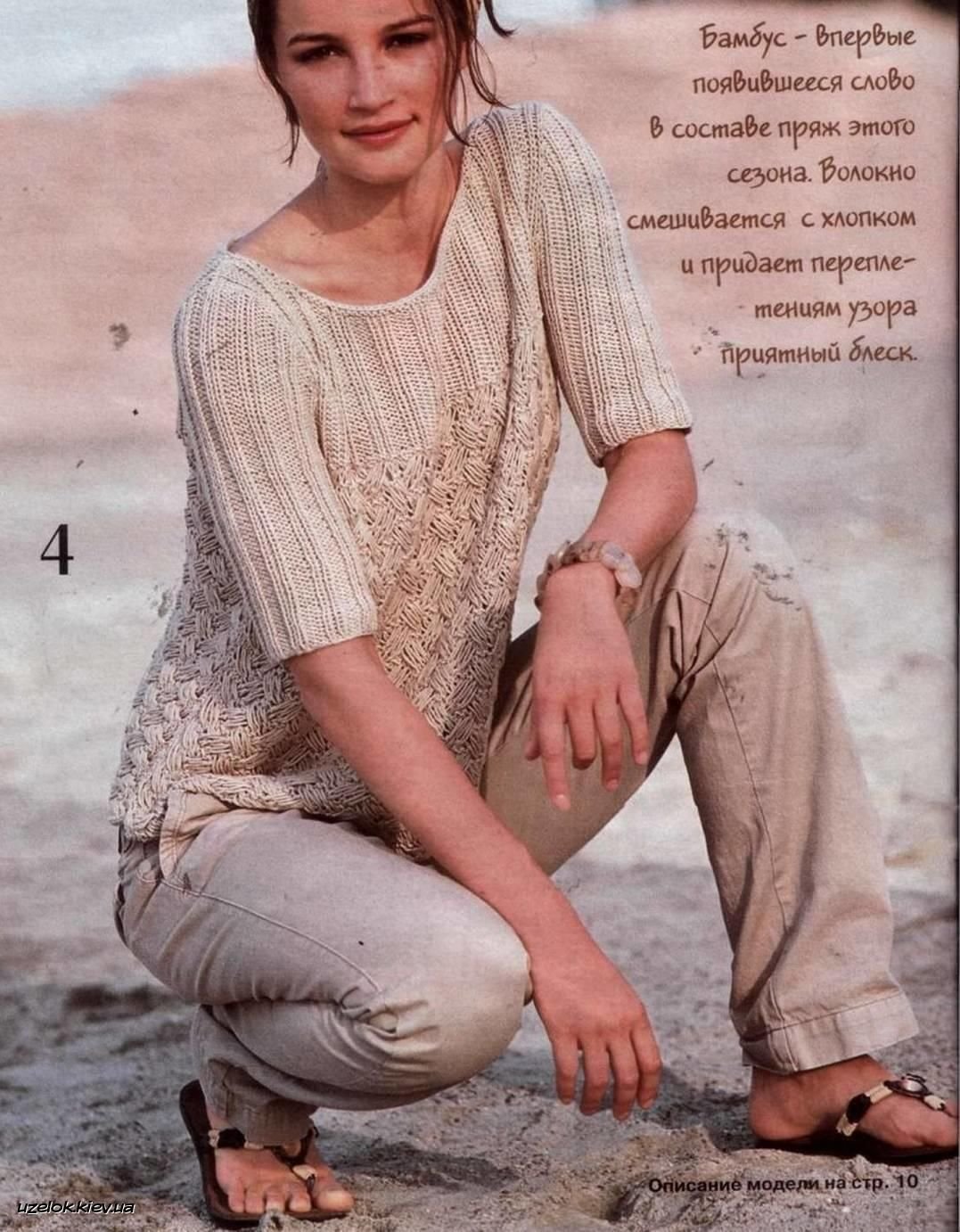 Свитер из лентовидной пряжи