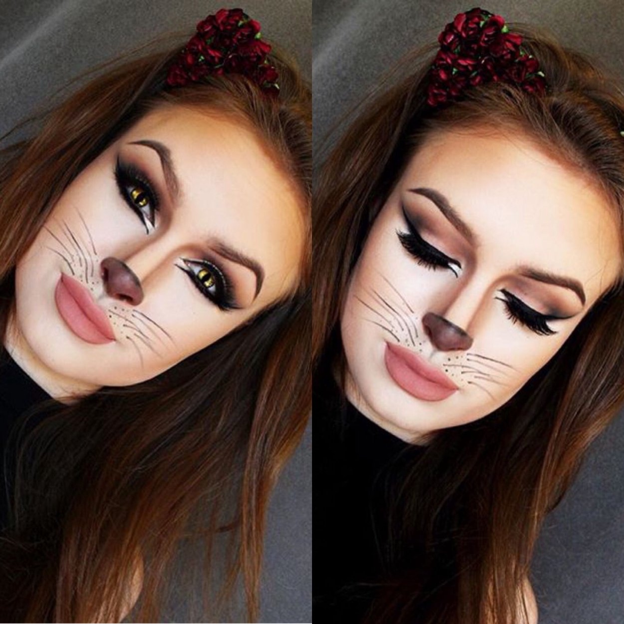 Кошачий макияж на Хэллоуин