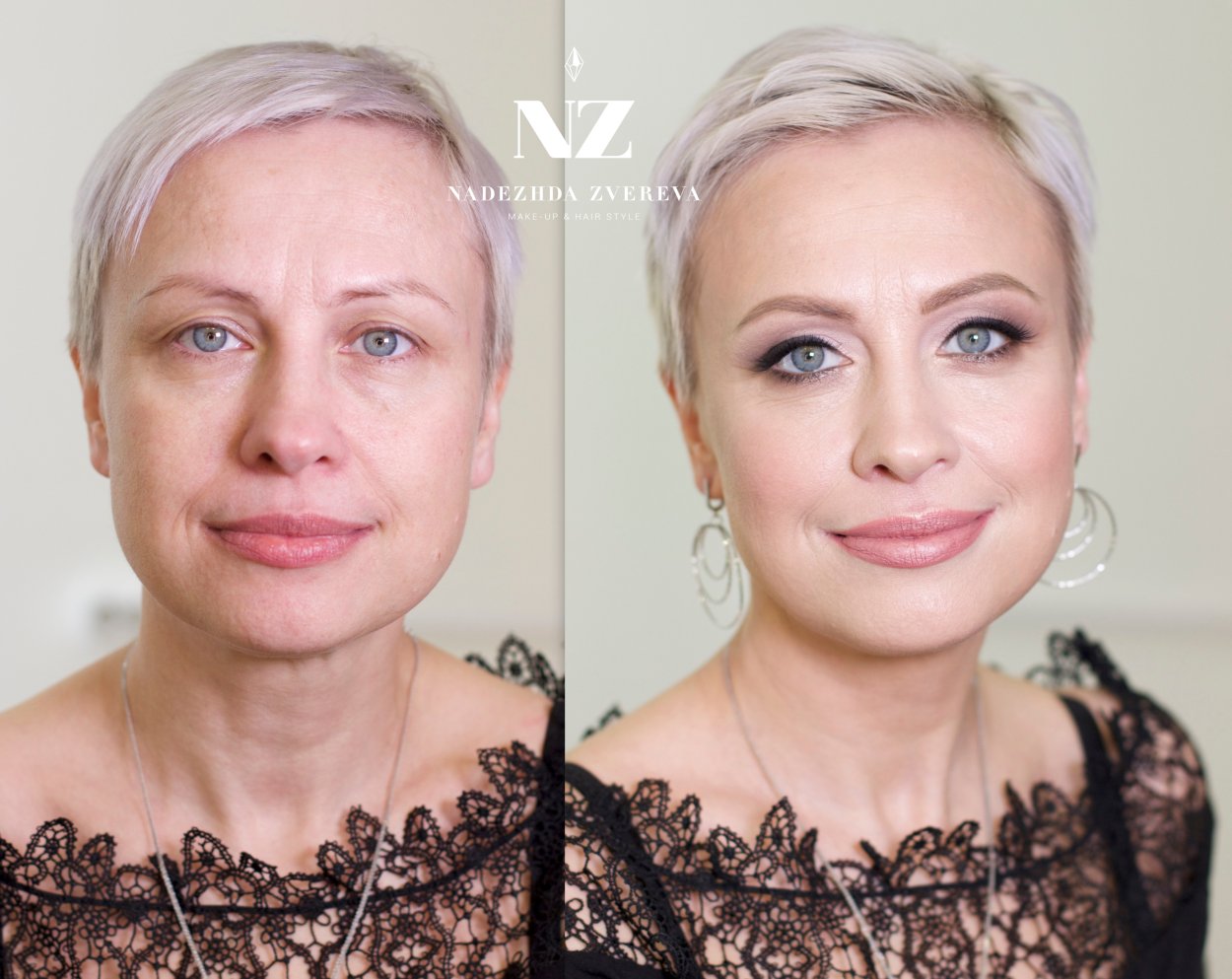 Возрастной макияж для нависшего века 50+