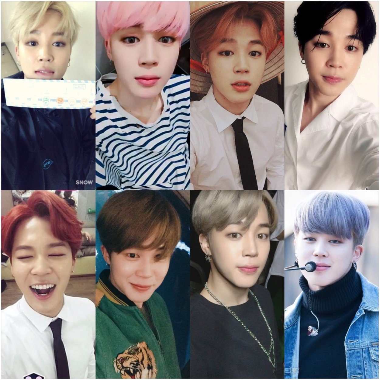 Цвета волос у BTS У Чимина
