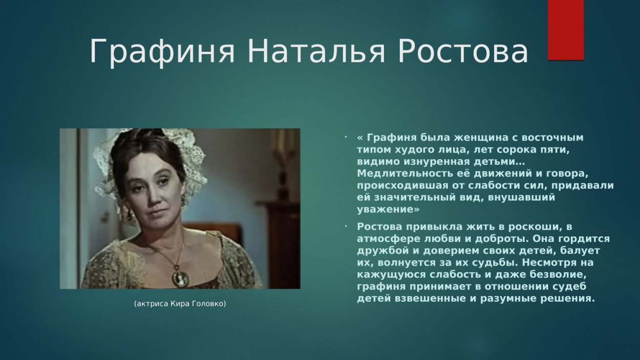 Семья ростовых Наталья Ростова