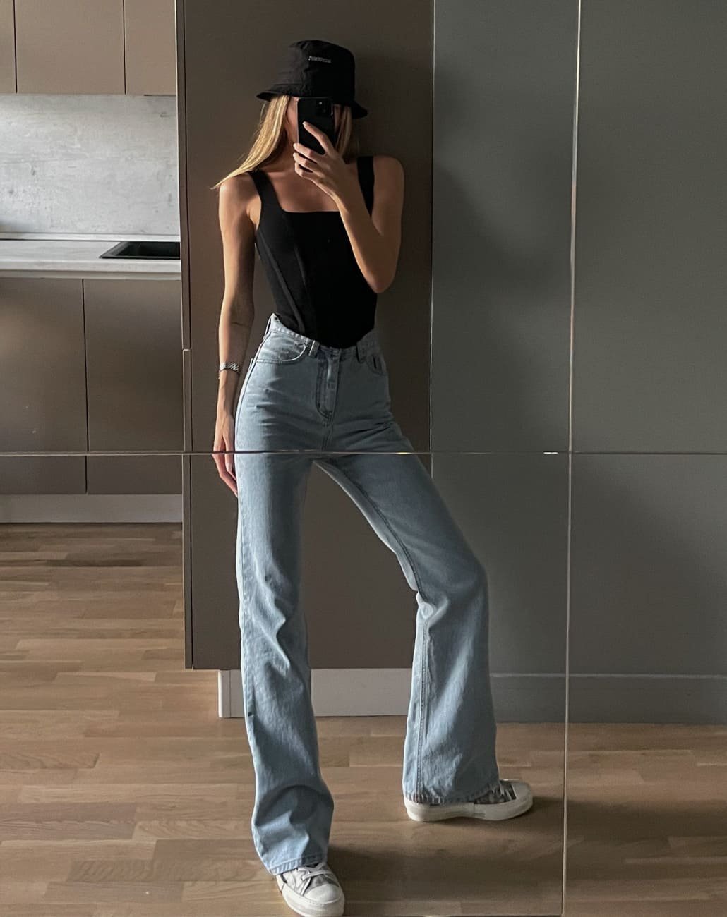 Джинсы wide Leg High Waist