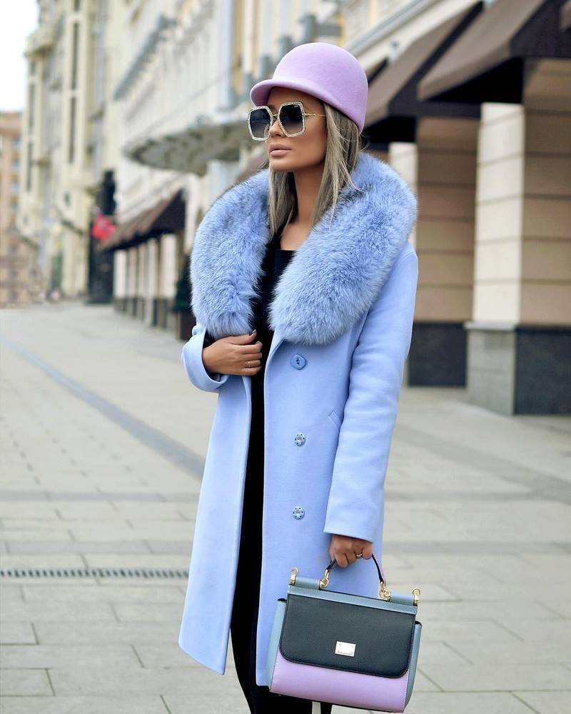 Тренч синий Street Style