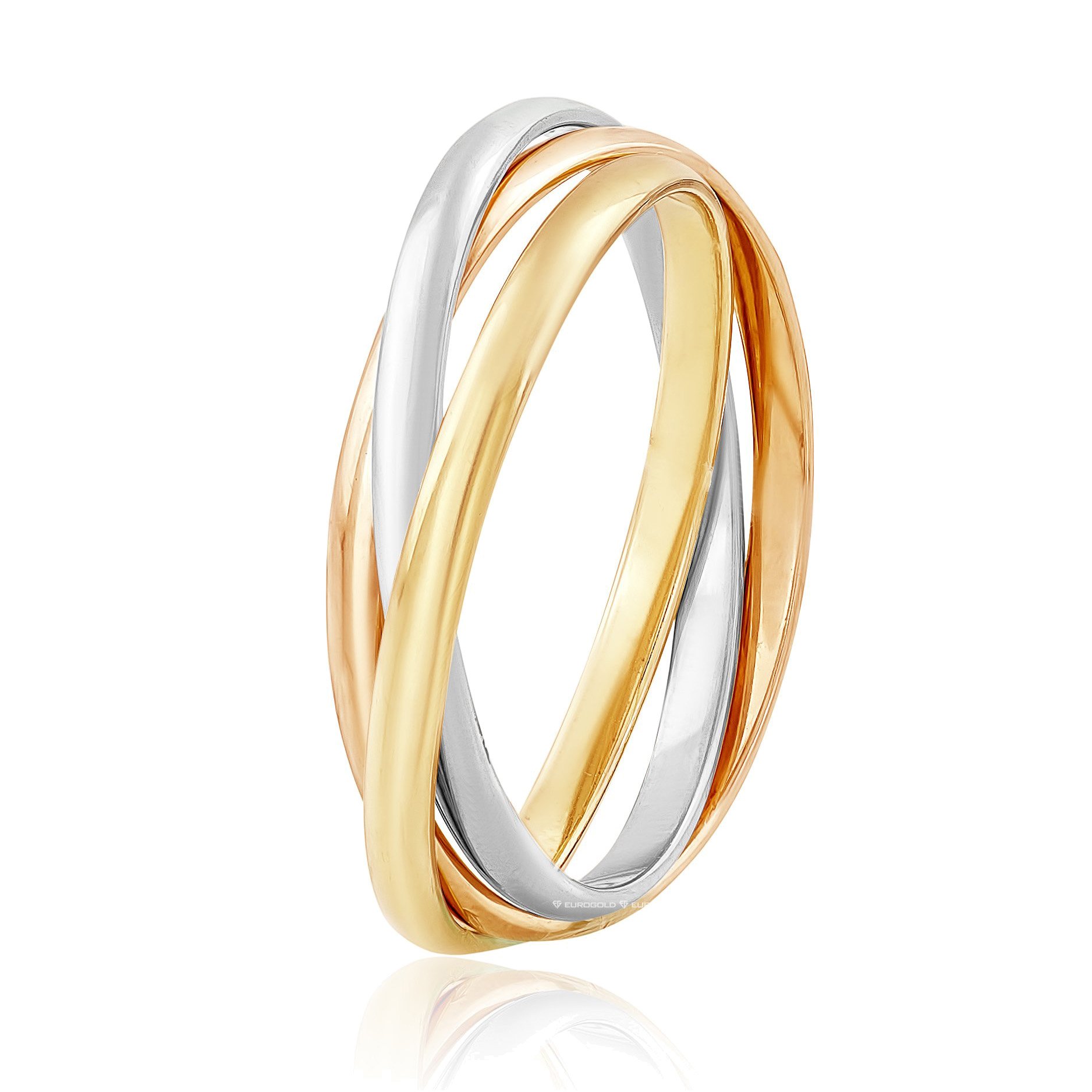 Тройное золотое кольцо. Кольцо из 3 видов золота Тринити. Кольцо Тринити Санлайт. Кольцо из переплетенных колец золото.
