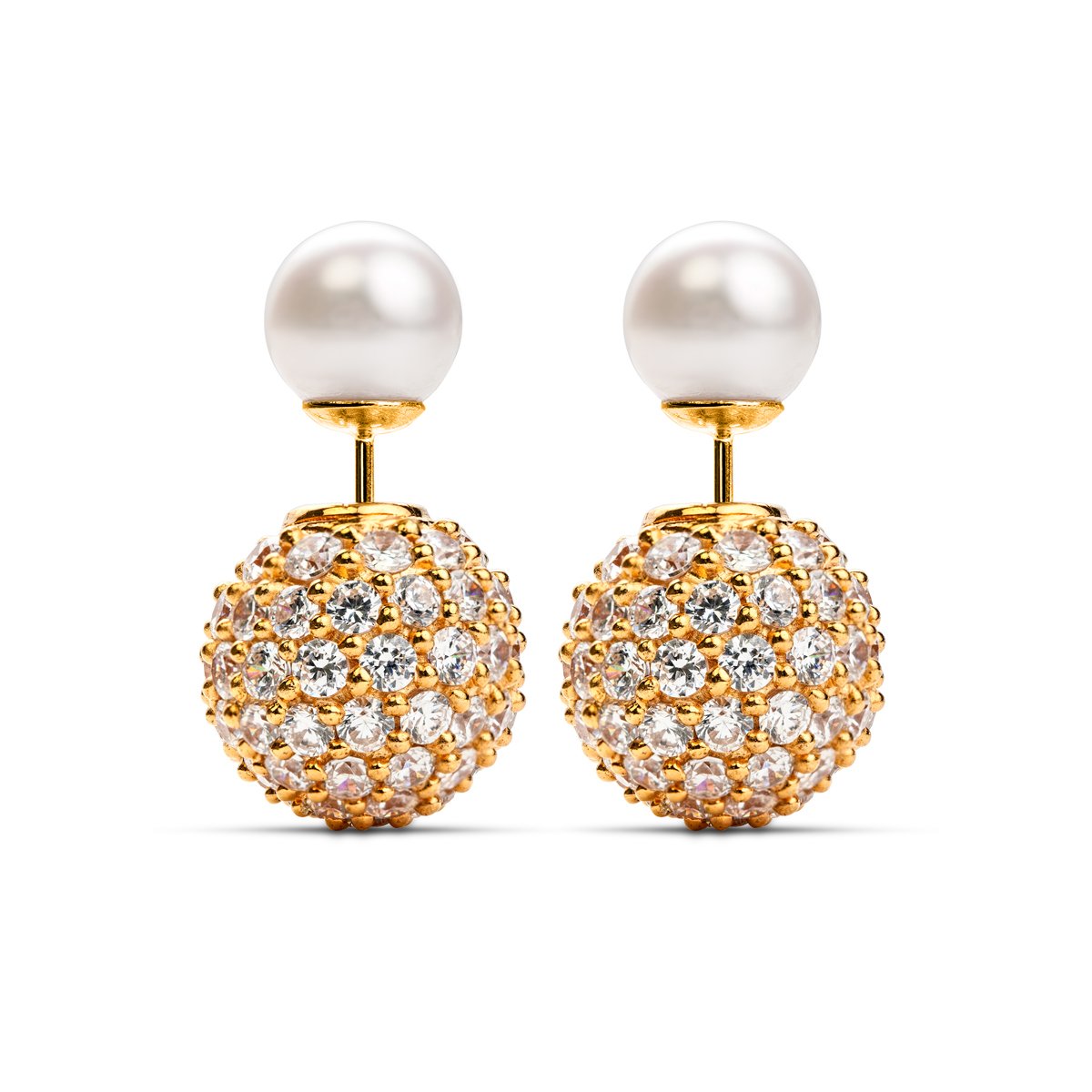 Серьги гвоздики Dior с жемчугом золото