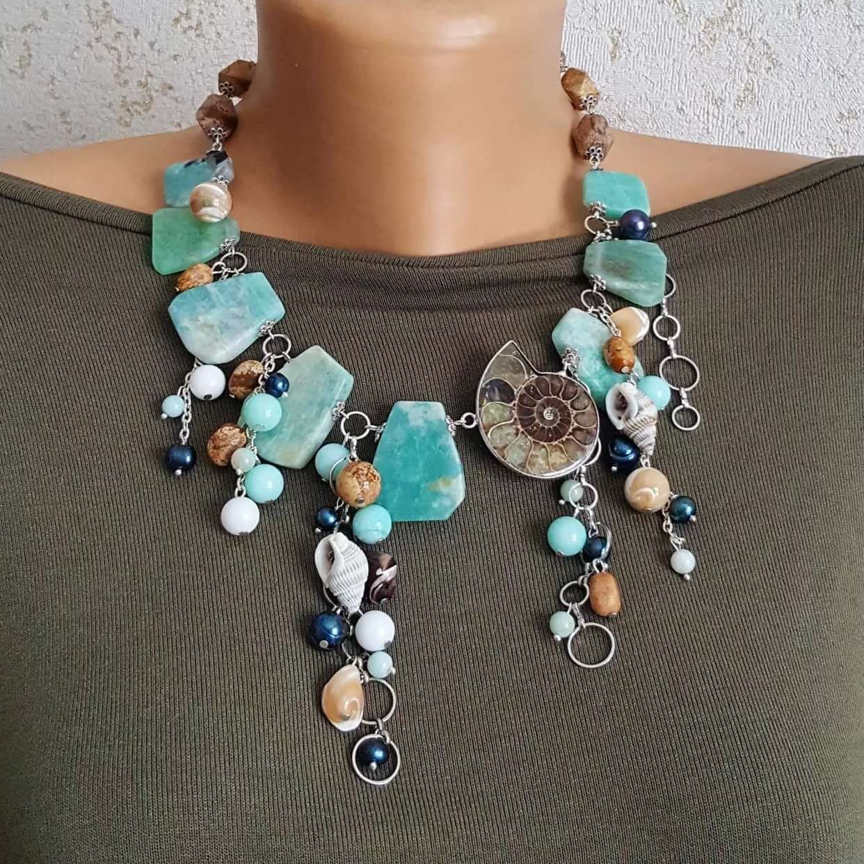Украшение из ракушек на шею бохо