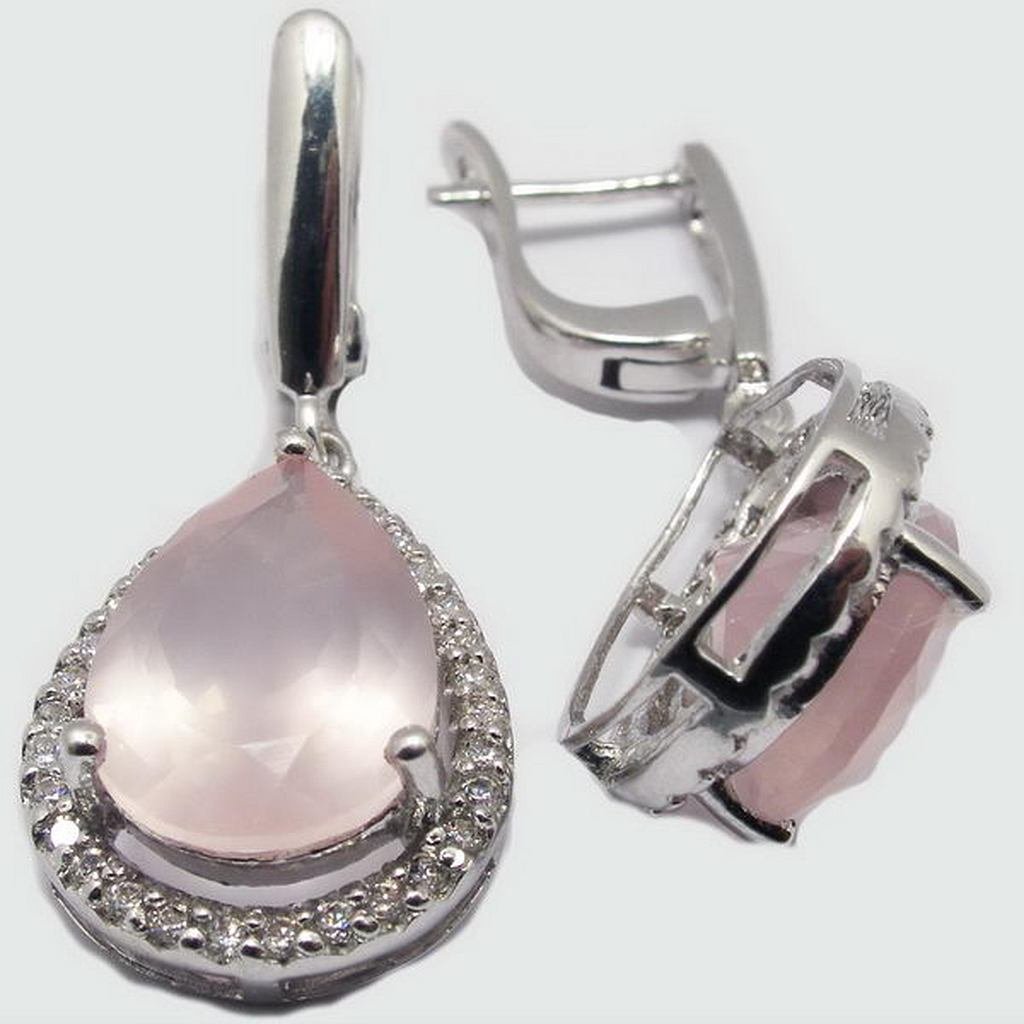 Серьги из серебра с кварцем 92022342
