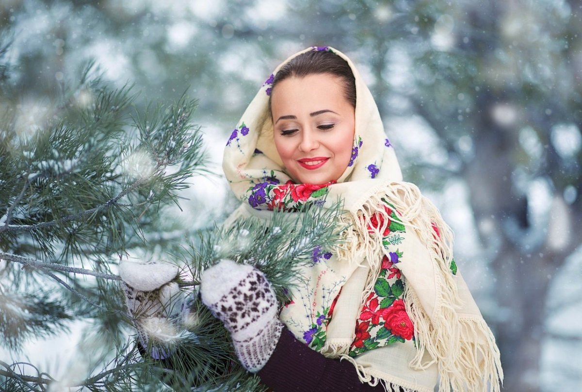 Женщина зимой