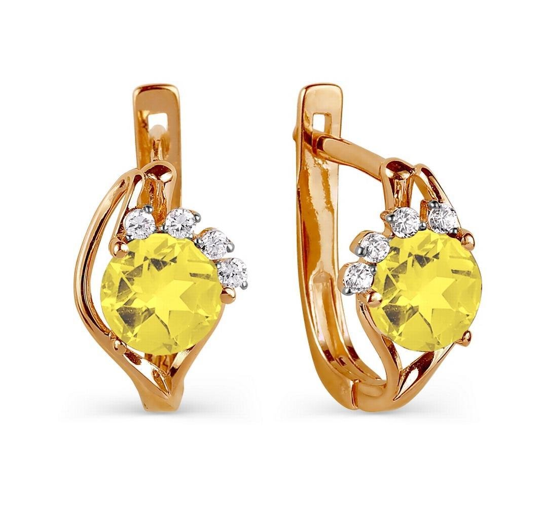 Серьги из красного золота с цитринами (арт. С120-2452ц)