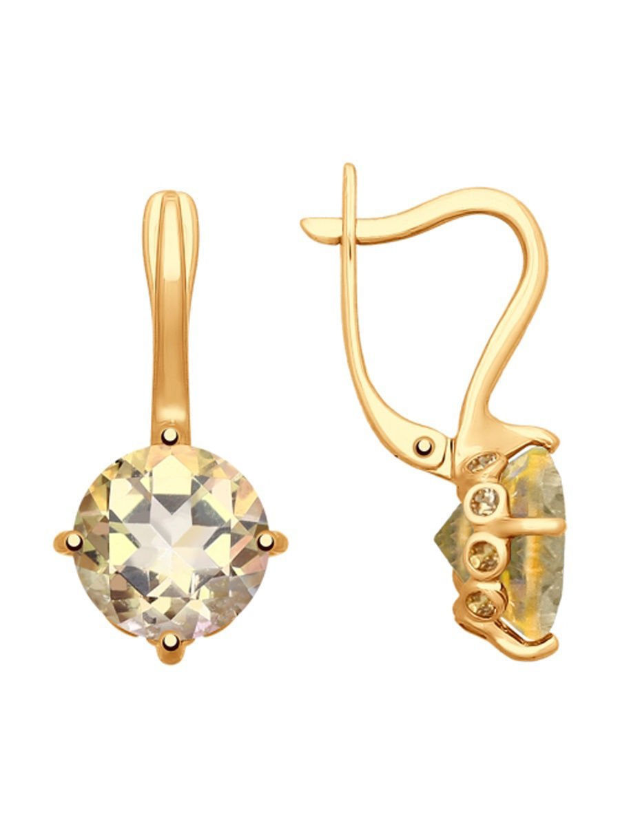 Серьги из золота с топазами Swarovski