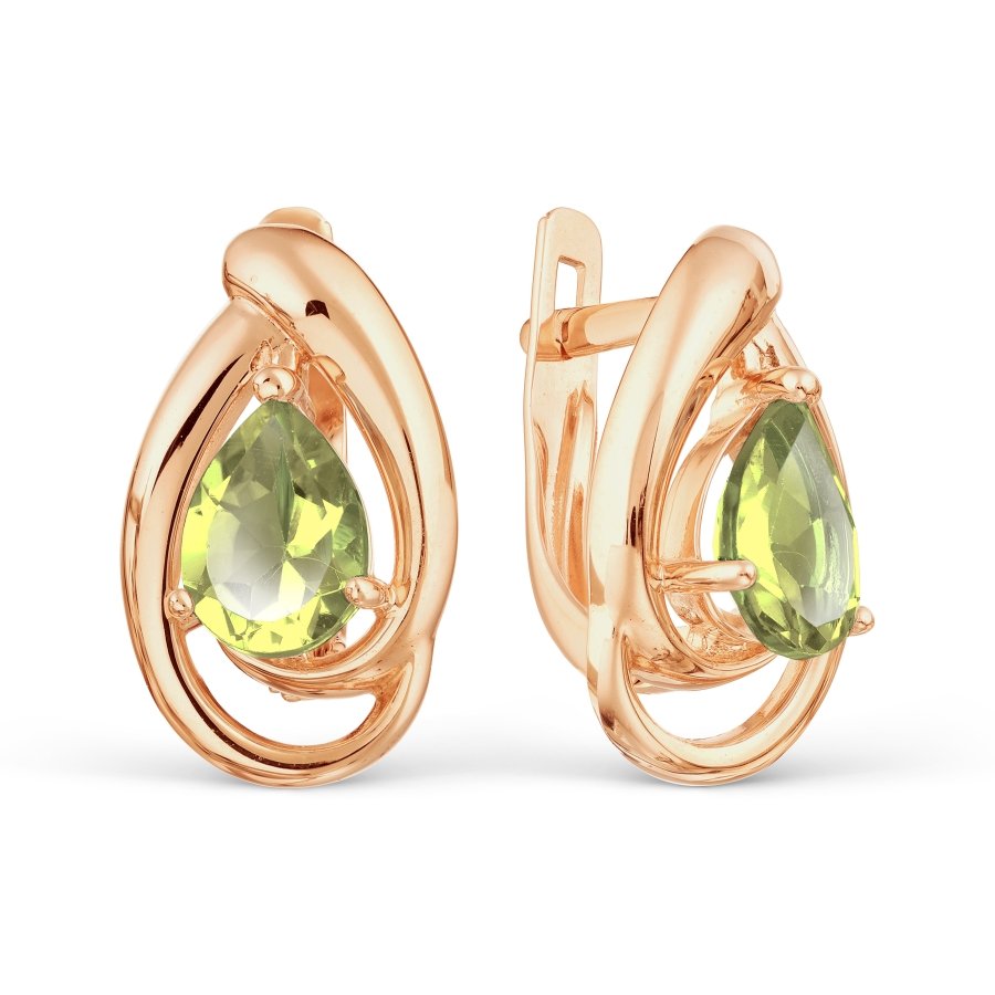 Серьги из красного золота с цитринами (арт. С120-2452ц)
