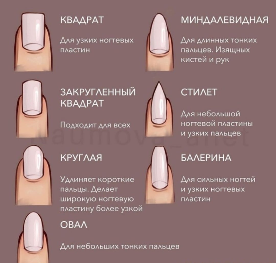 Форма ногтей квадрат сбоку