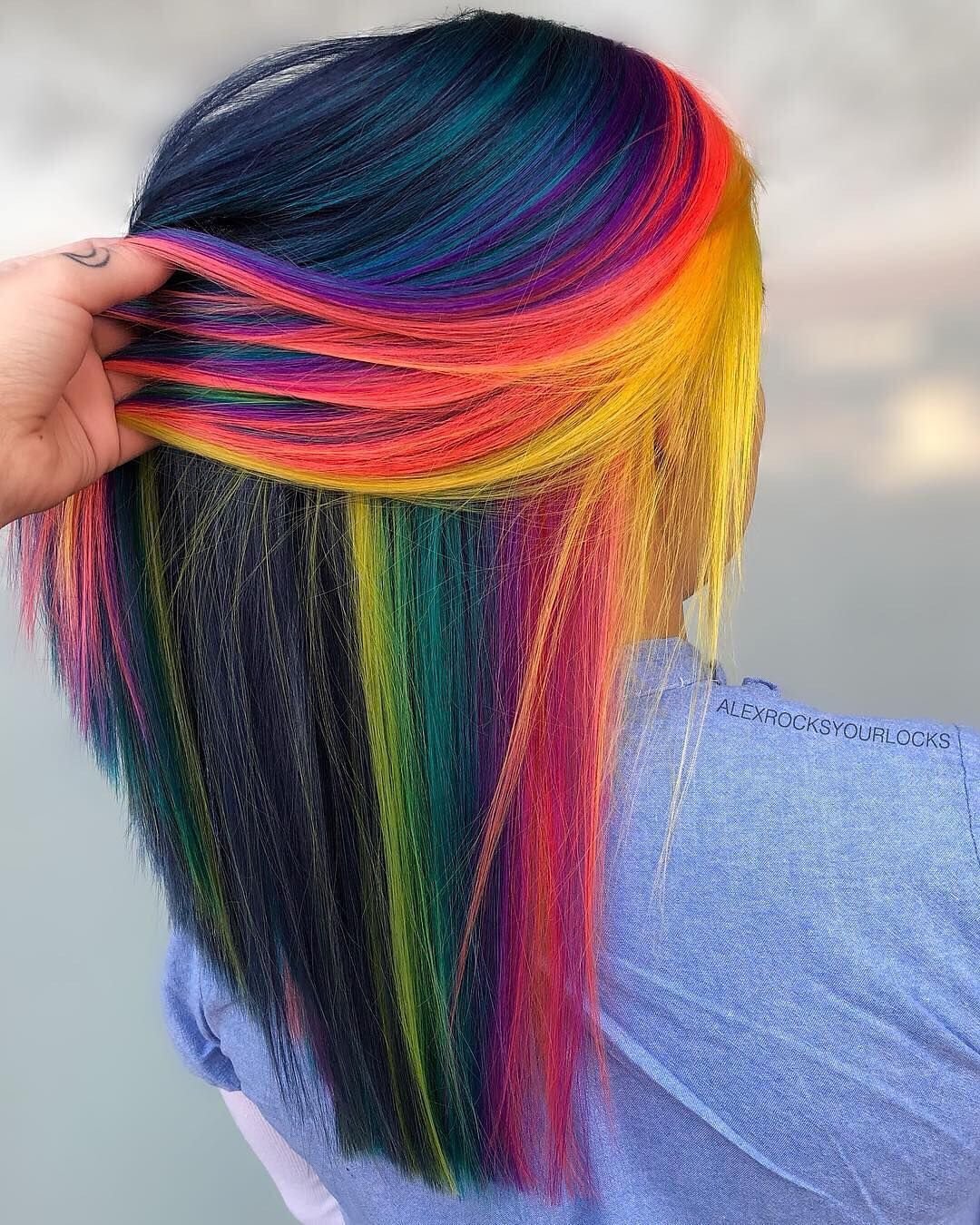 Сделай цвет разноцветным. Радужные волосы. Разноцветное окрашивание волос. Радужное окрашивание. Радужное окрашивание волос.