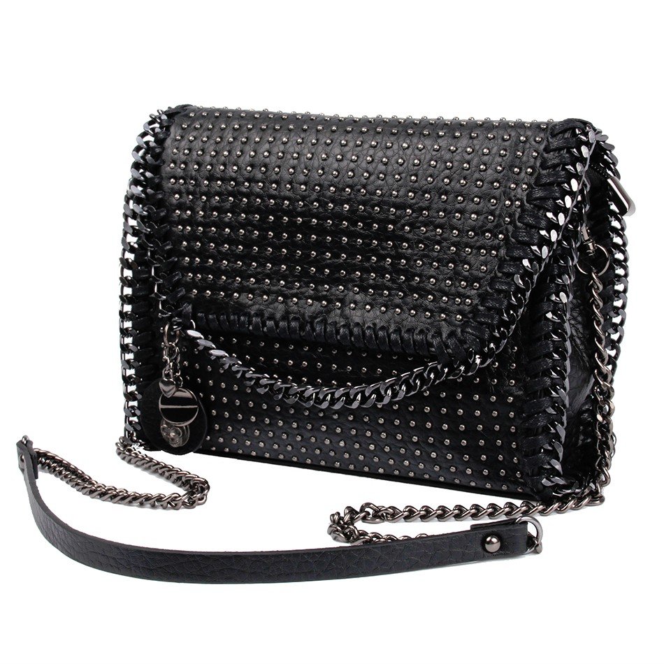 Черная сумка сэтчел с цепочкой Fashion & Bags
