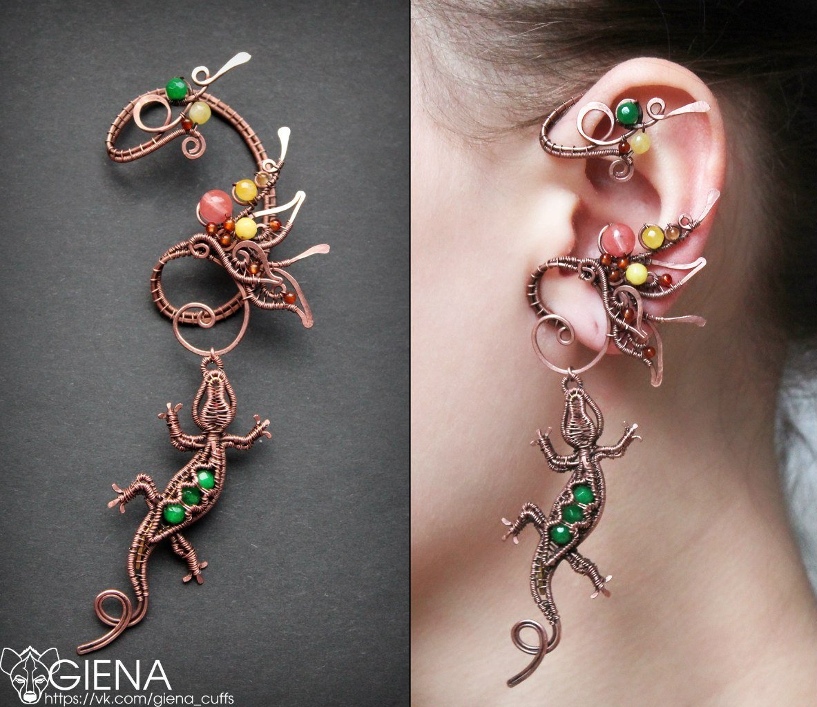 Кафф wire Wrap Giena