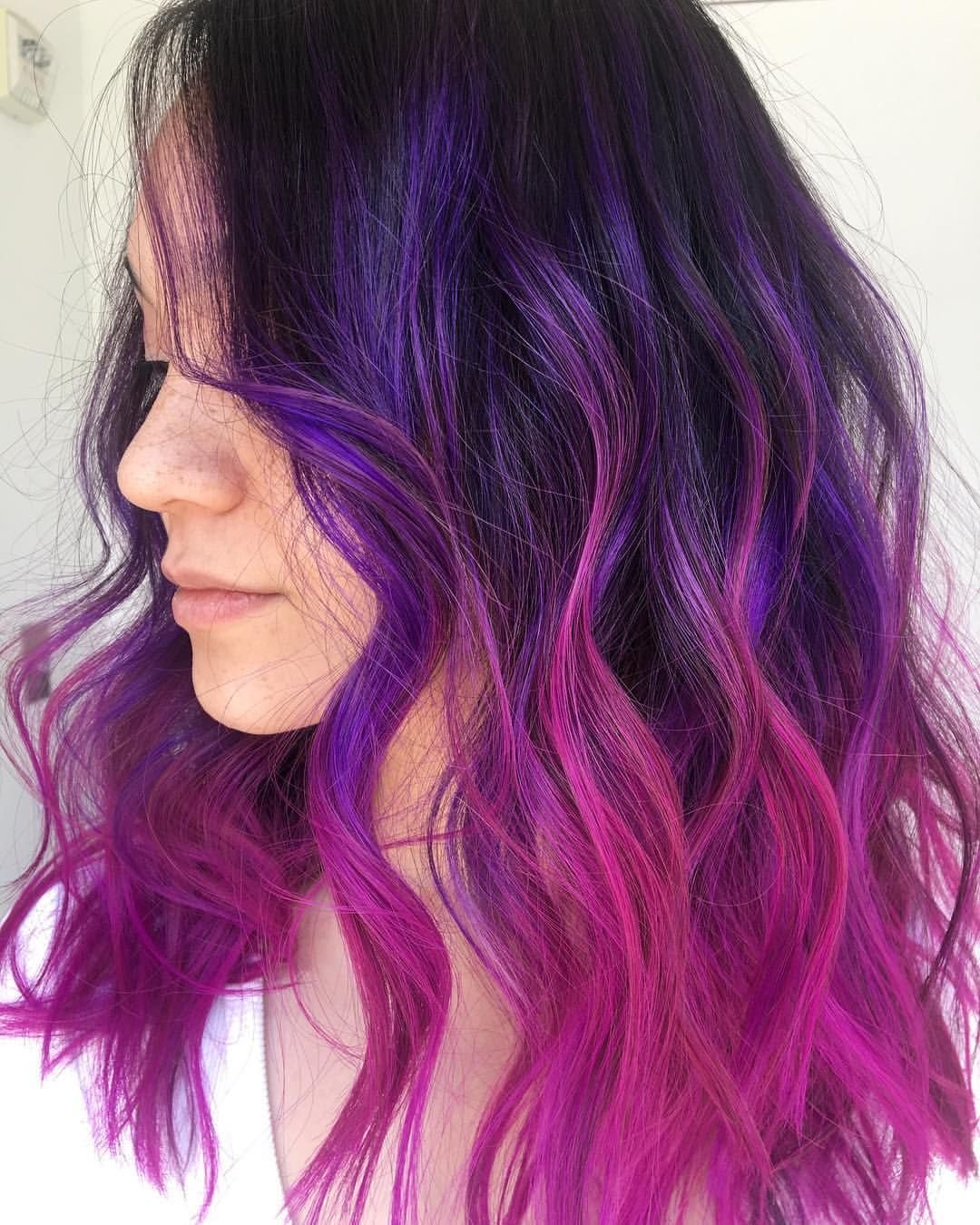 розово фиолетовые волосы картинки