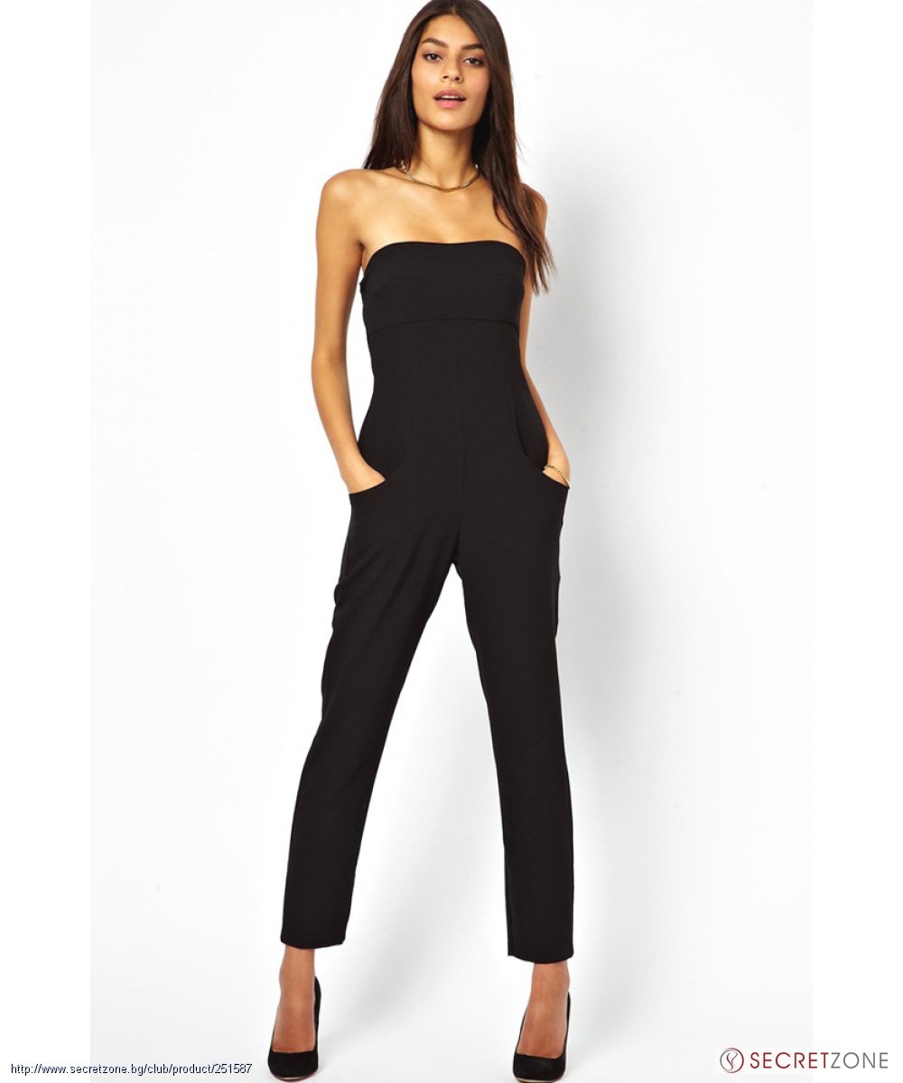 Брючный комбинезон женский Mango черный ca62989