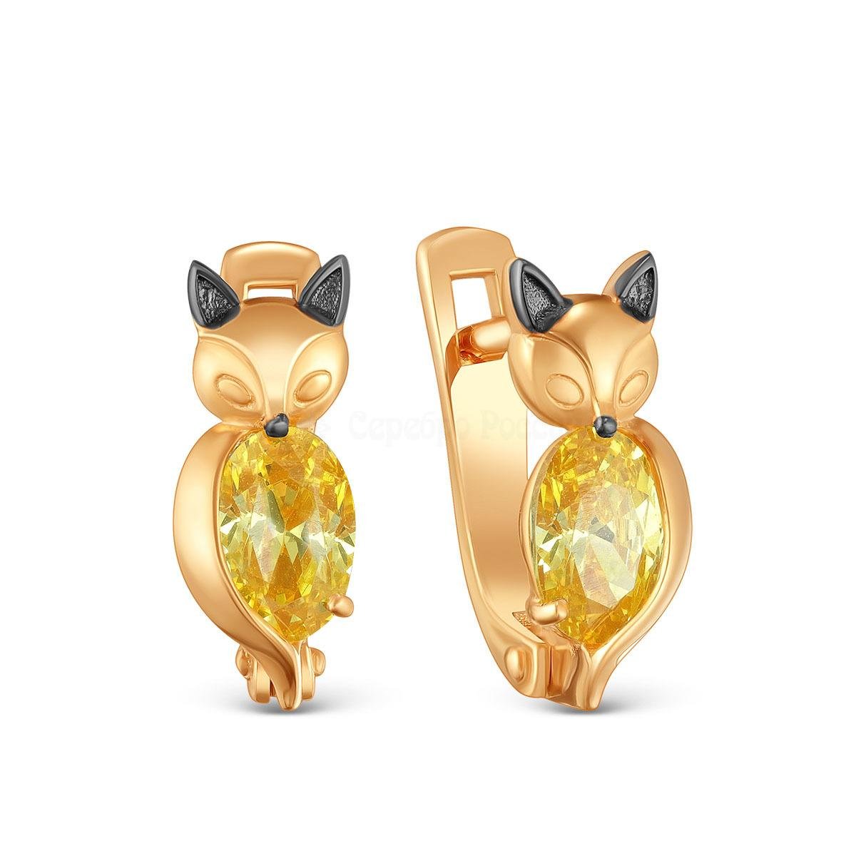 Серьги лисички Соколов 94023557