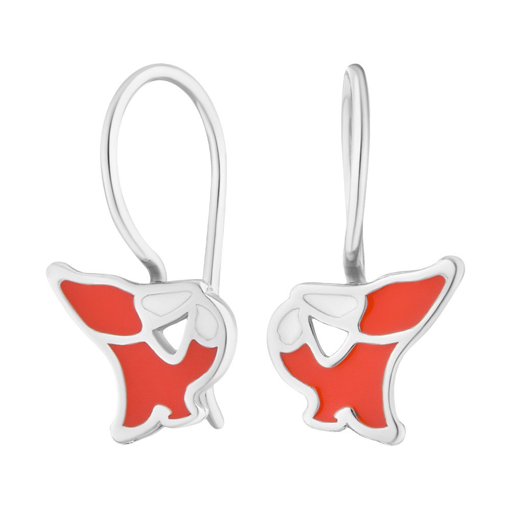 Серьги лисички серебро
