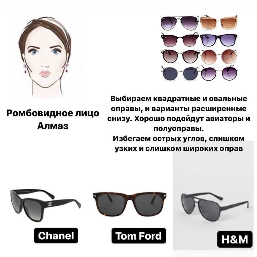 Подобрать очки по форме лица