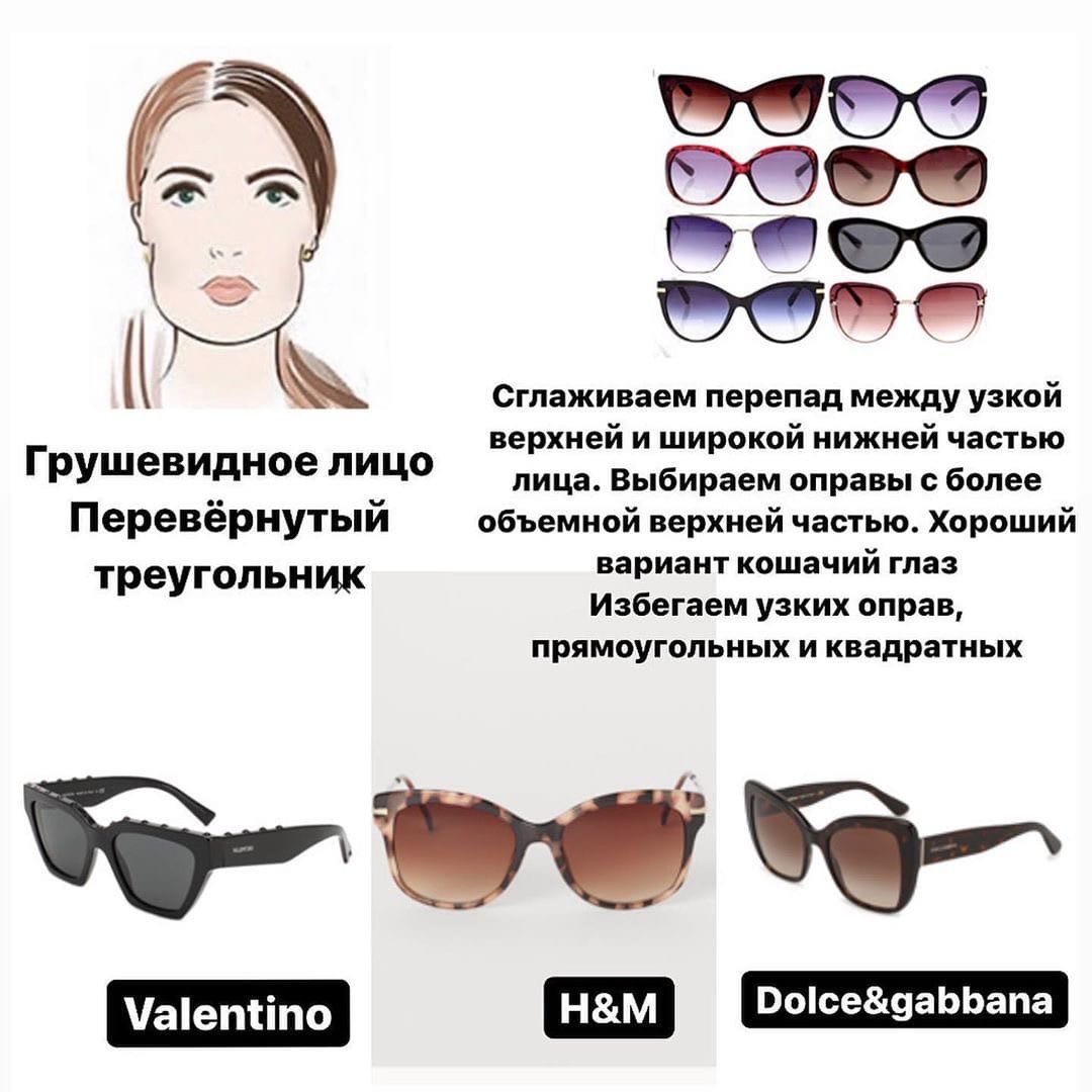Очки по форме лица