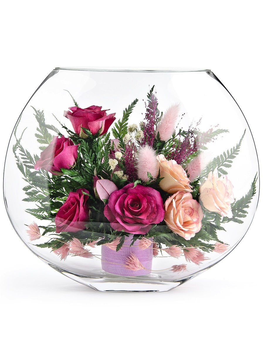 Ваза для живых цветов. Цветы в герметичной вазе живые. Букеты в стеклянных вазах. Цветы в вазе в вакууме. Вазы с живыми цветами.