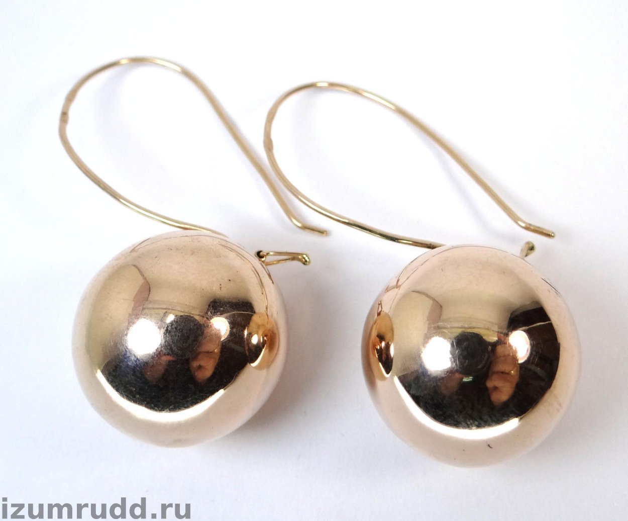 Серёжки шарики золотые 585