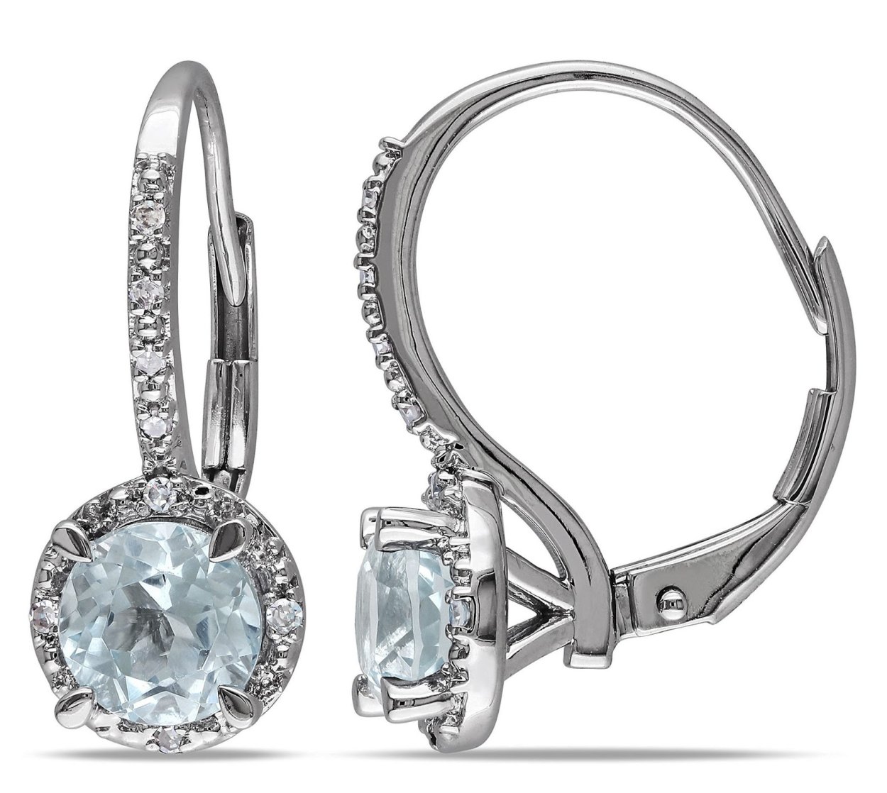 Золотые серьги Aquamarine с бриллиантом 942077к