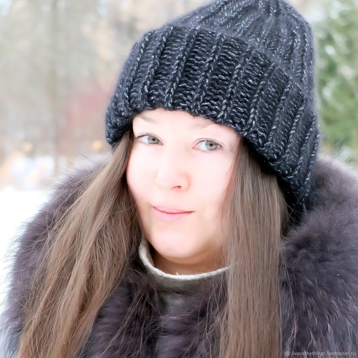 Шапка вязаная, серый