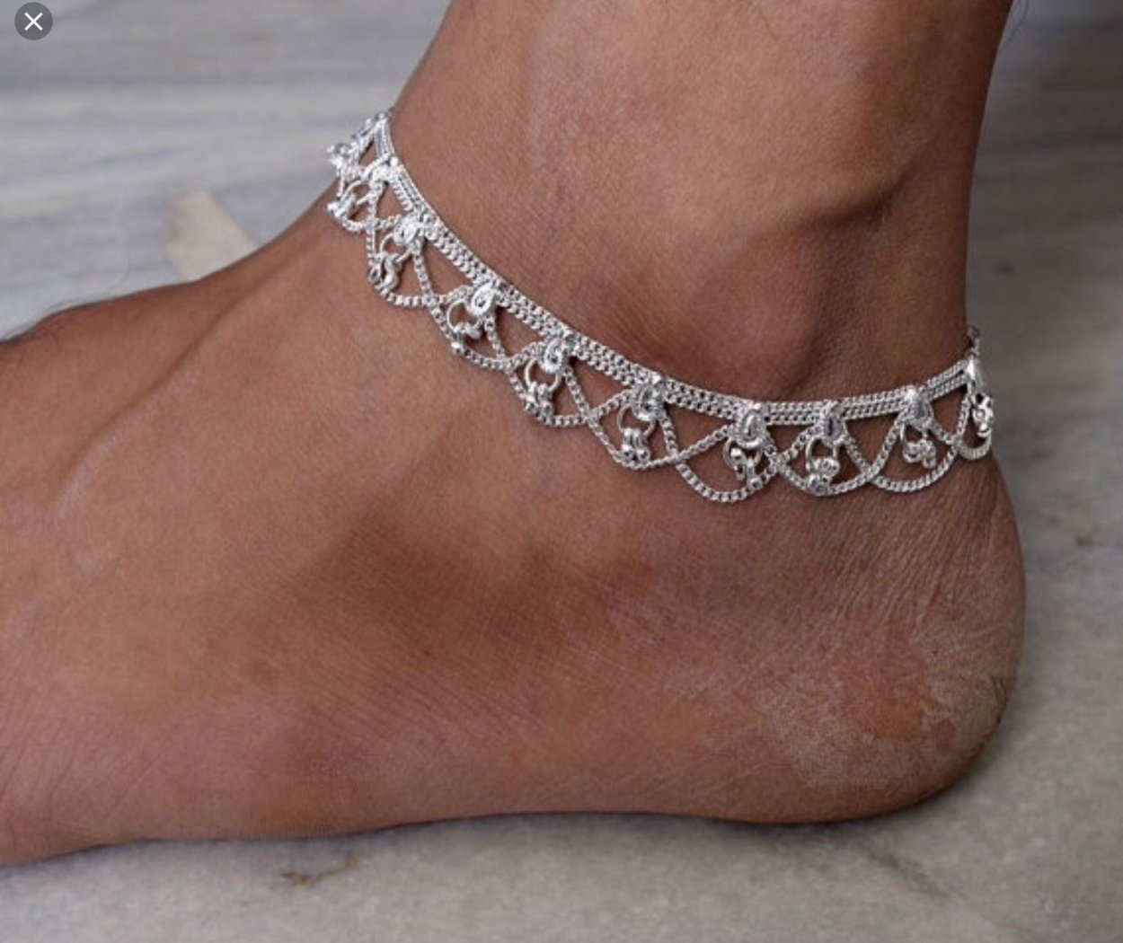 Серебряные браслеты на ногу из Индии