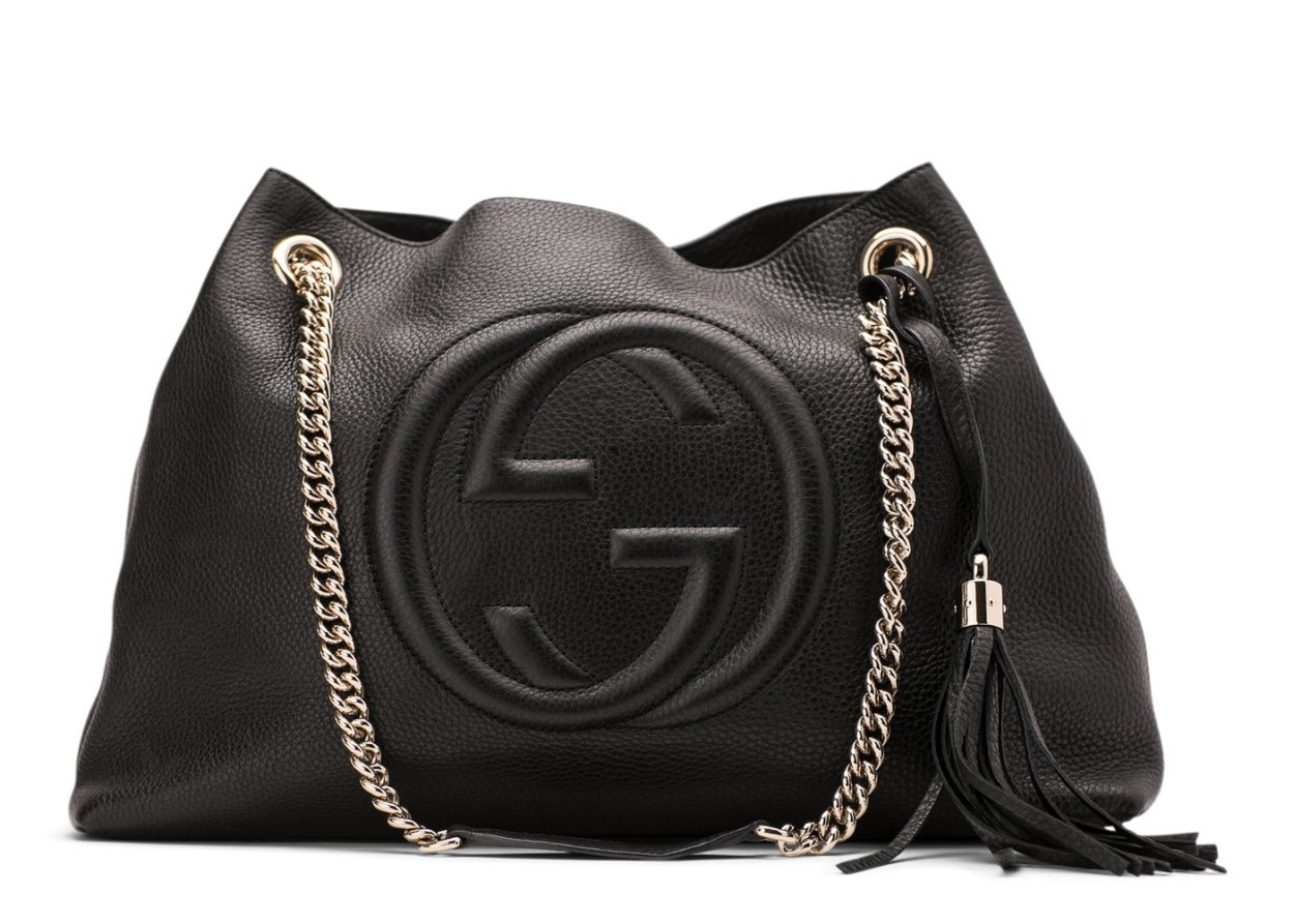 Gucci Soho Black Leather large Tote