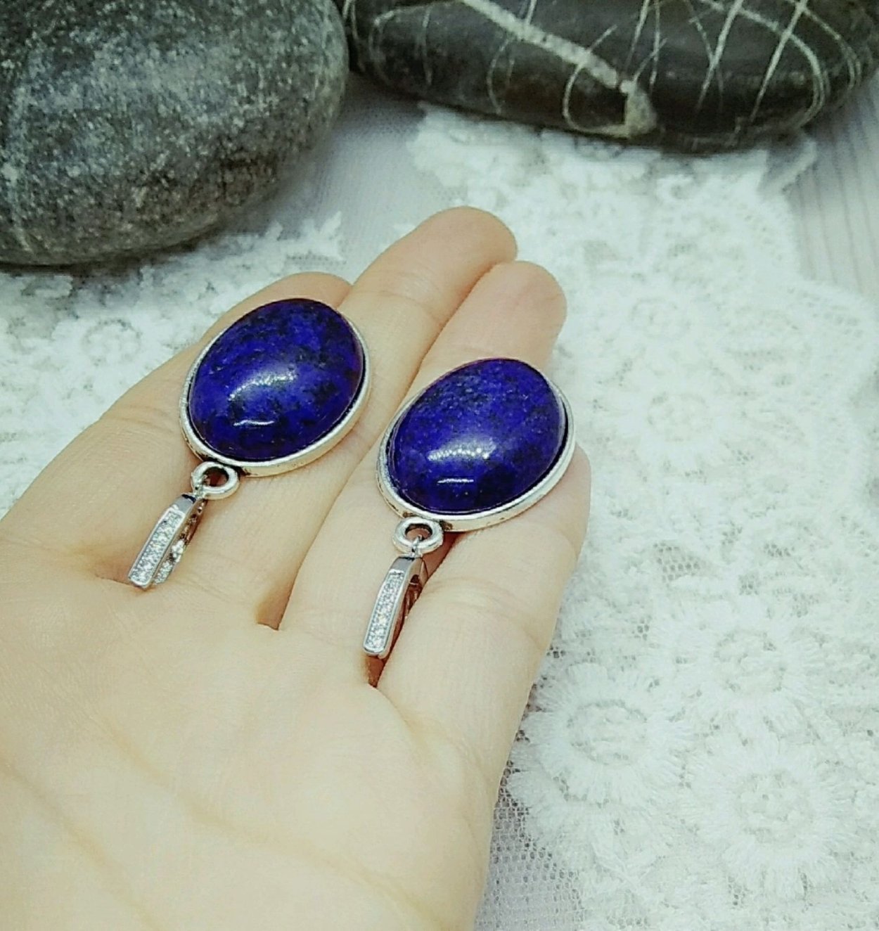 Серьги Милана с лазуритом