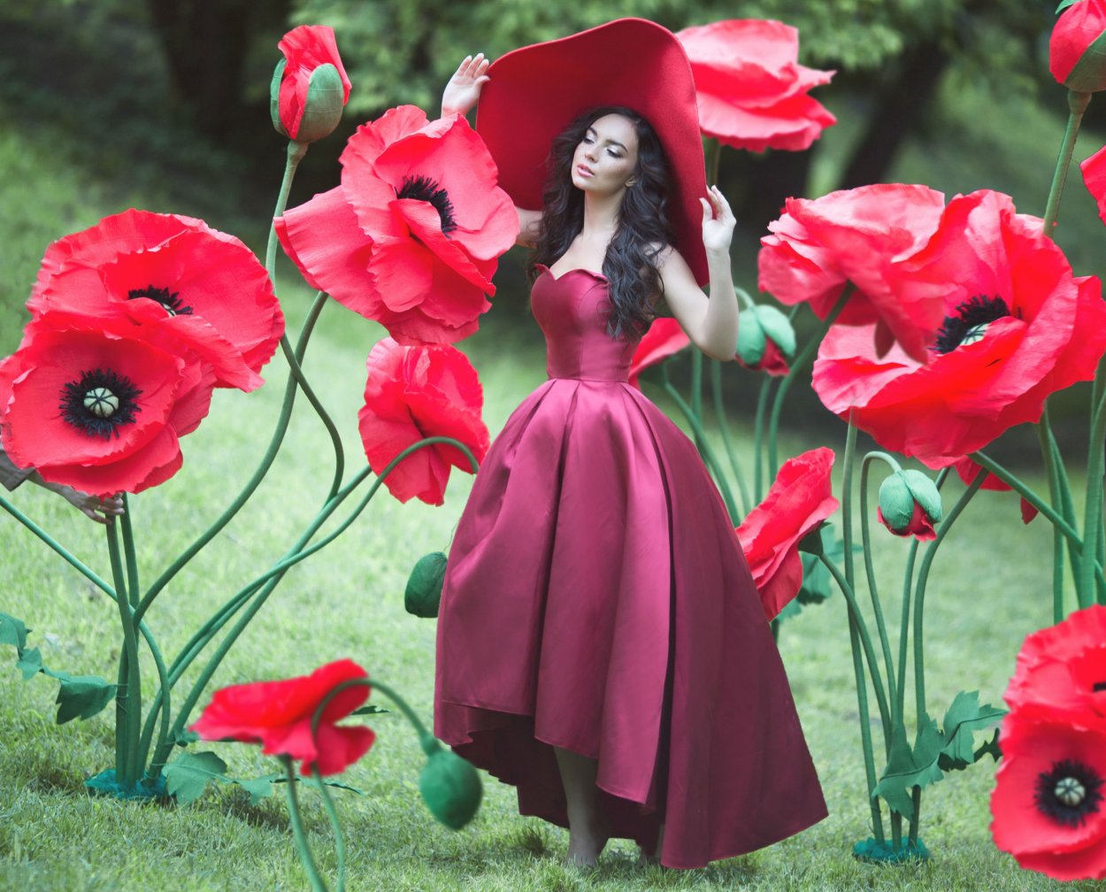 Фотосессия с большими цветами