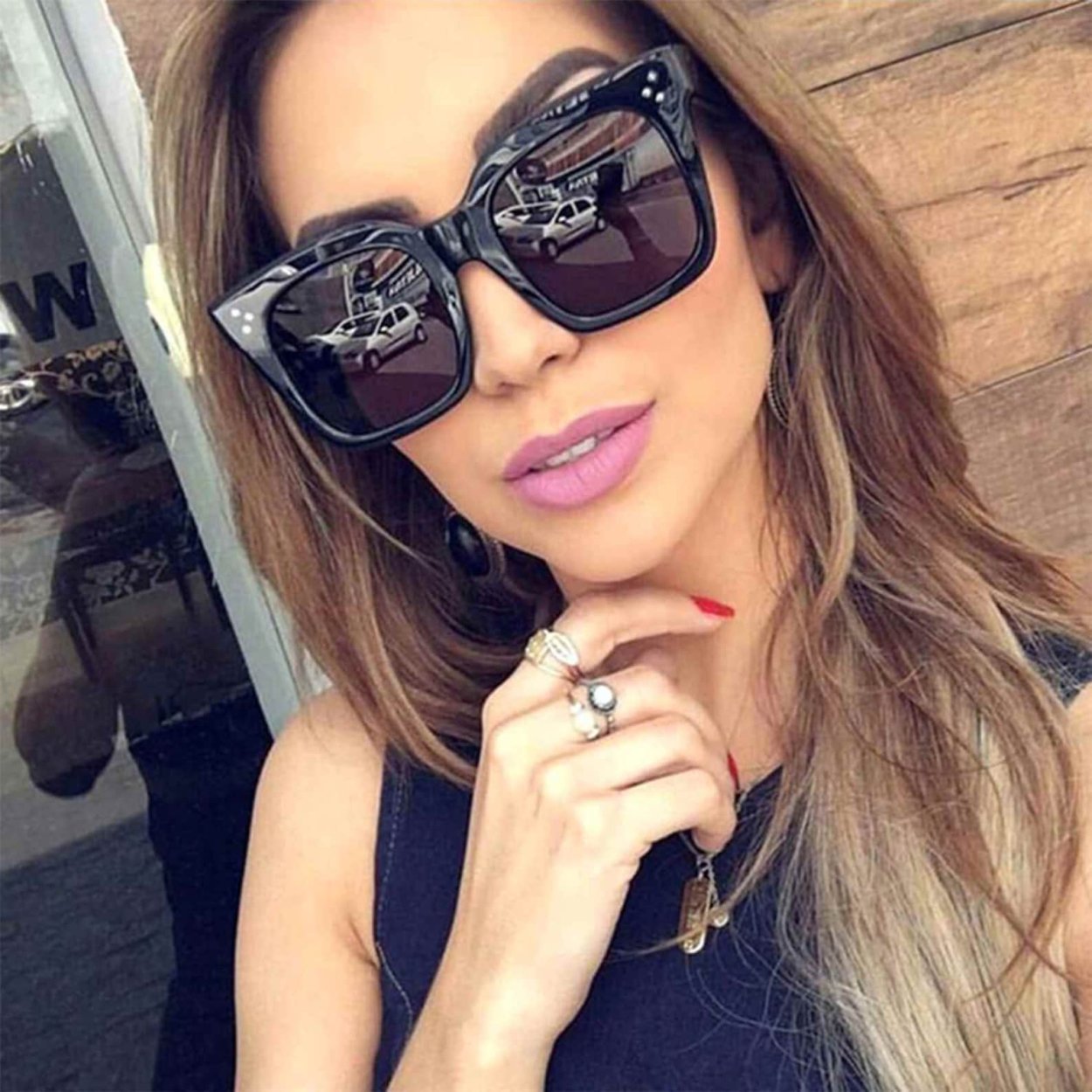 Очки солнцезащитные женские квадратные Ким Кардашьян