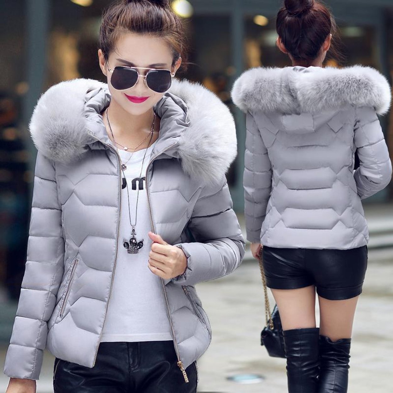 Модные женские куртки с мехом