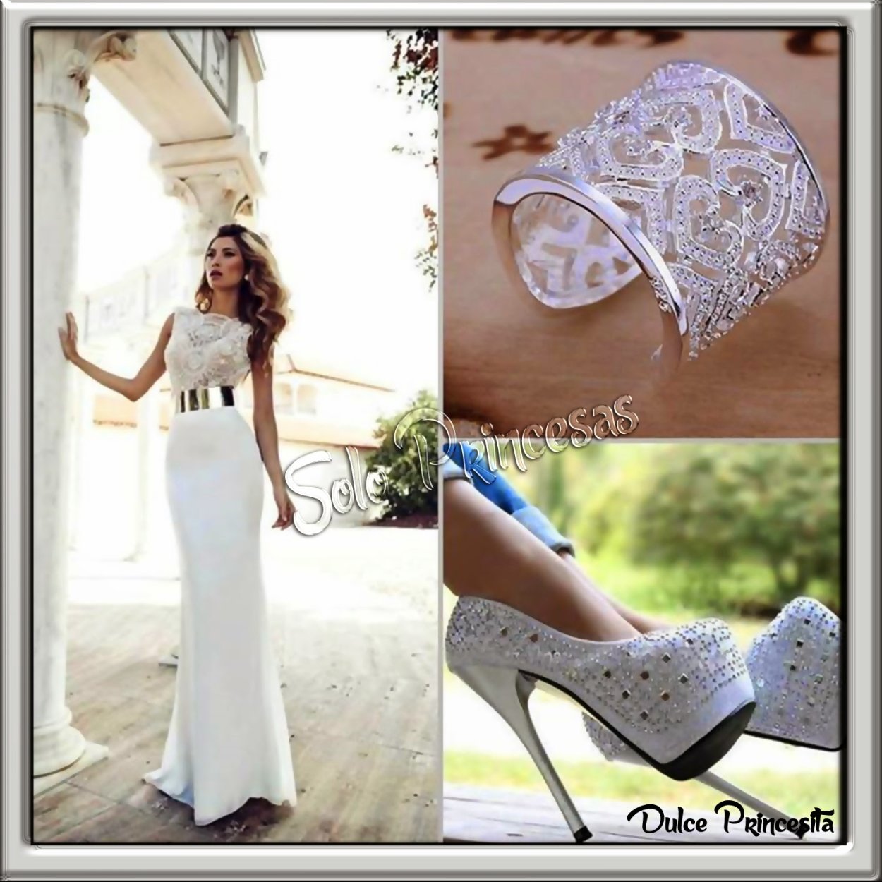 Fashion White sparkling Diamond Dress