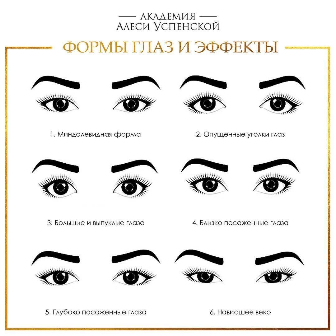 Разновидности форм глаз