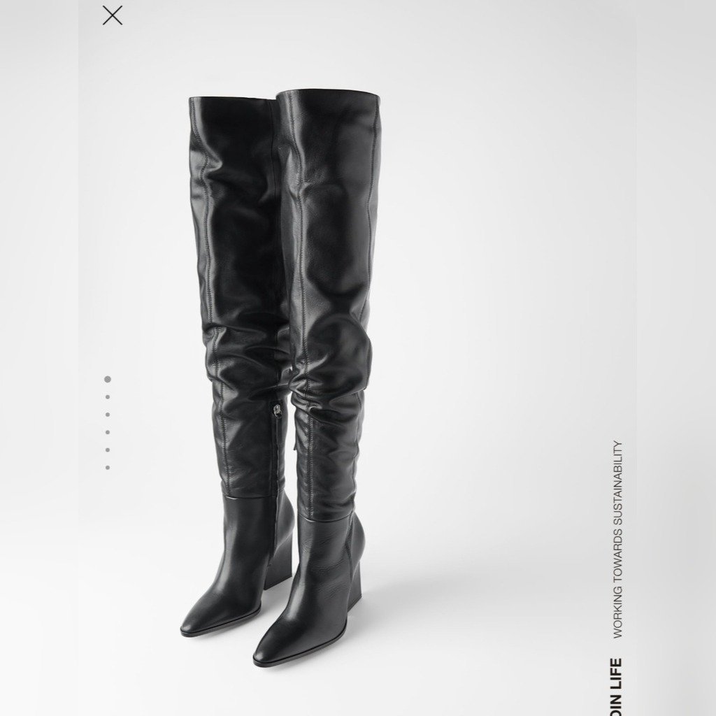 Кожаные сапоги Zara