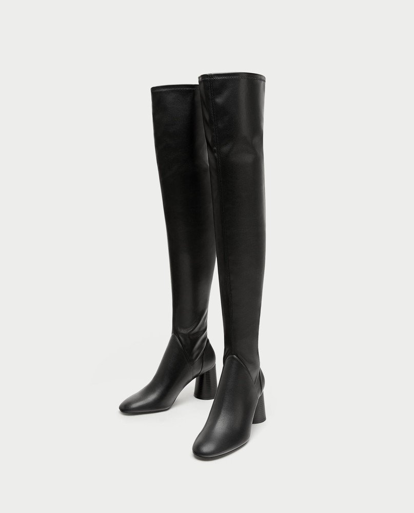 Zara ботфорты кожаные