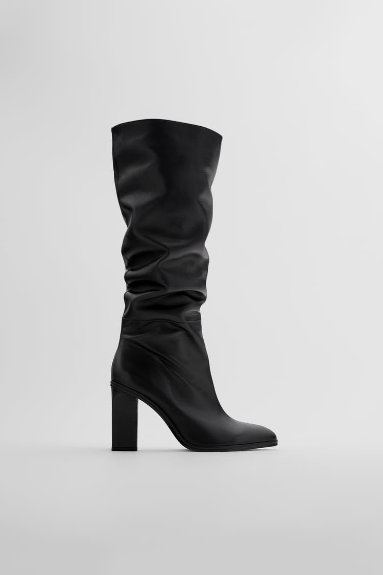 Zara высокие кожаные сапоги 5010/001