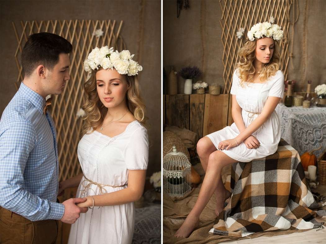 Фотосессия в стиле рустик в студии