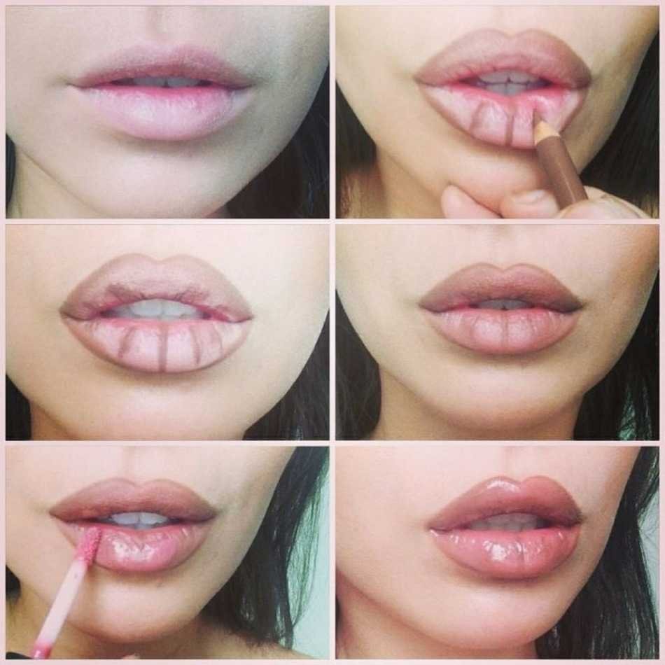 Макияж для увеличения губ