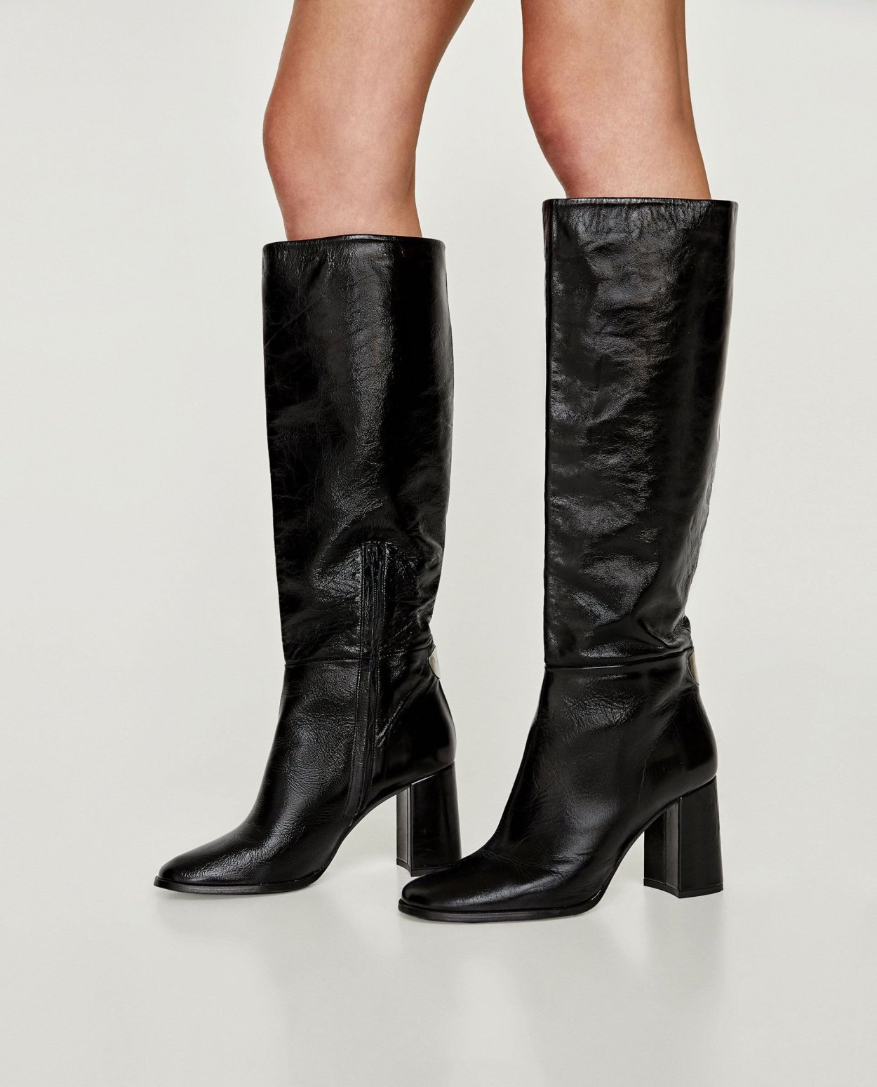 Сапоги Зара High-Heel Leather Boots