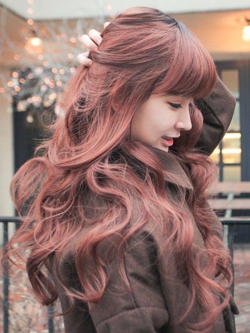 Розово каштановый цвет волос