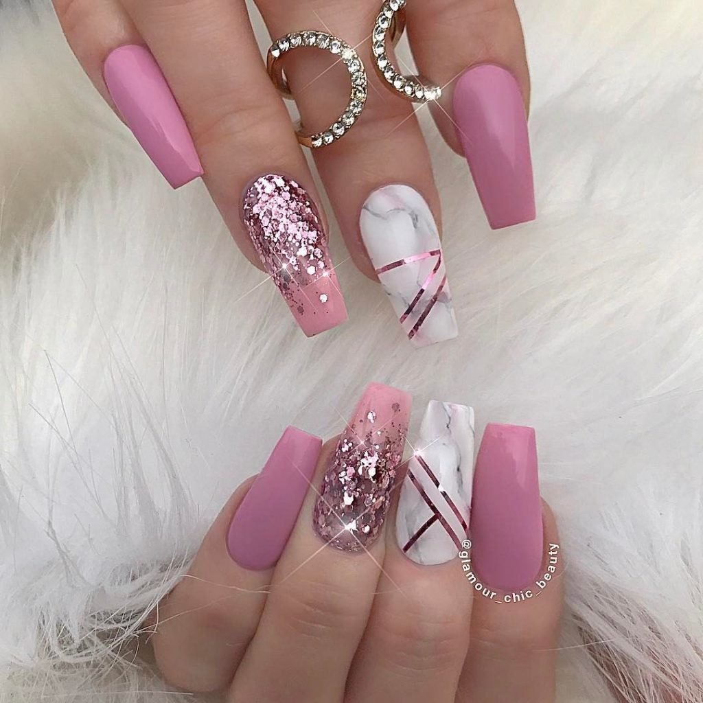 Классные розовые ногти