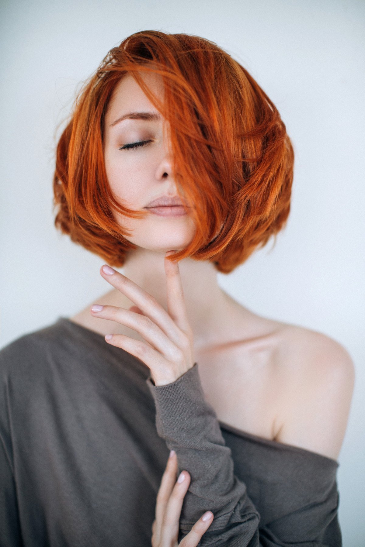 Стрижка Lob long-Bob рыжие волосы