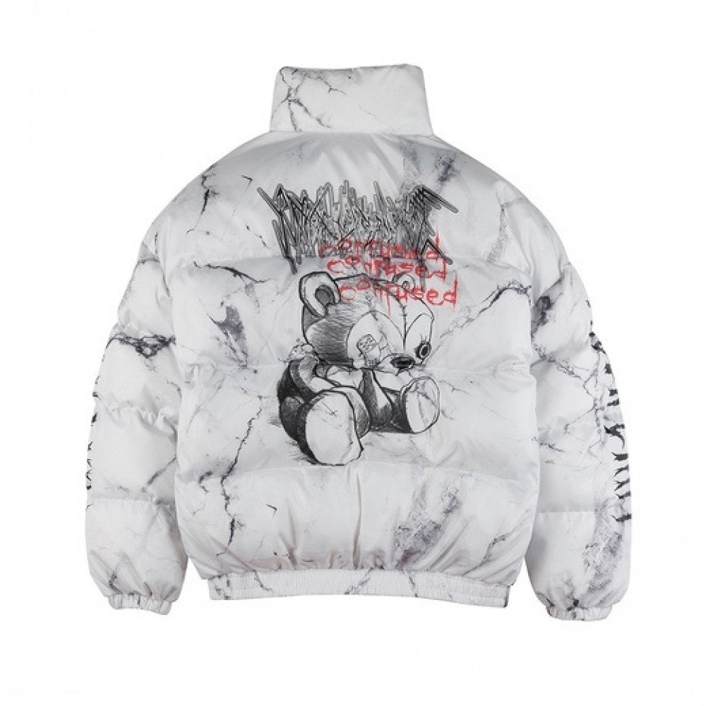 Hip Hop Jacket Parka hurt Bear Print men Winter Windbreaker ...