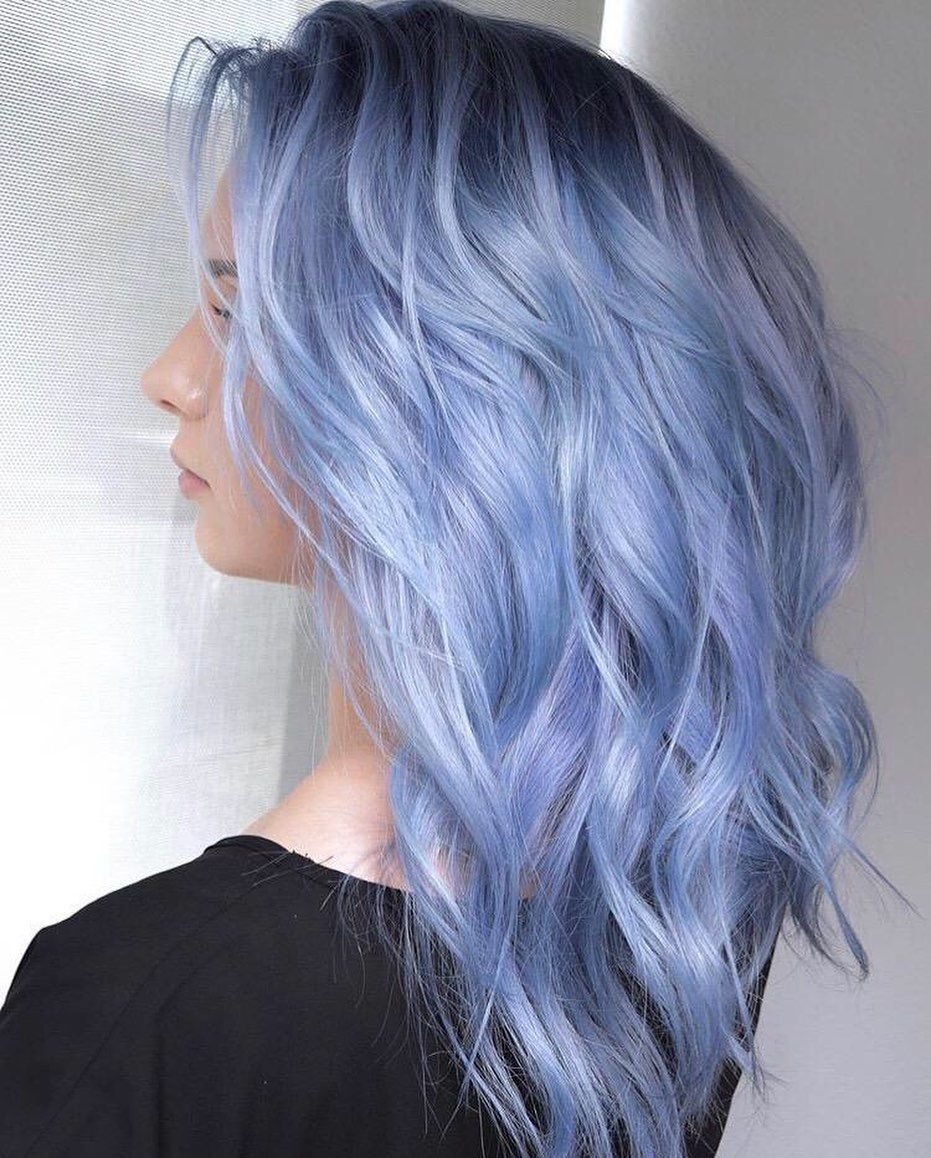 Холодный синий цвет волос